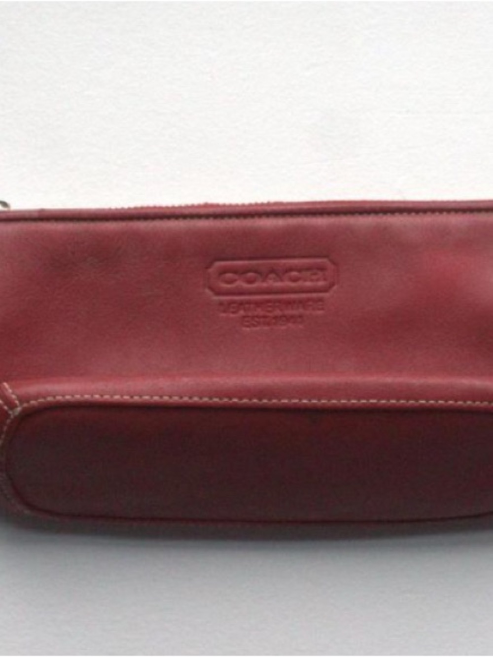 Coach Burgundy Leather Wristlet